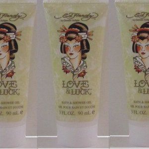 3 Ed Hardy Love & Luck Christian Audigier  Bath & Shower Gel and Mini EDP